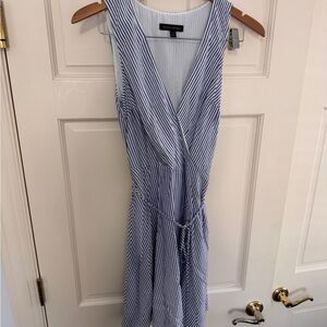 Banana Republic Blue and White Striped Midi Dress